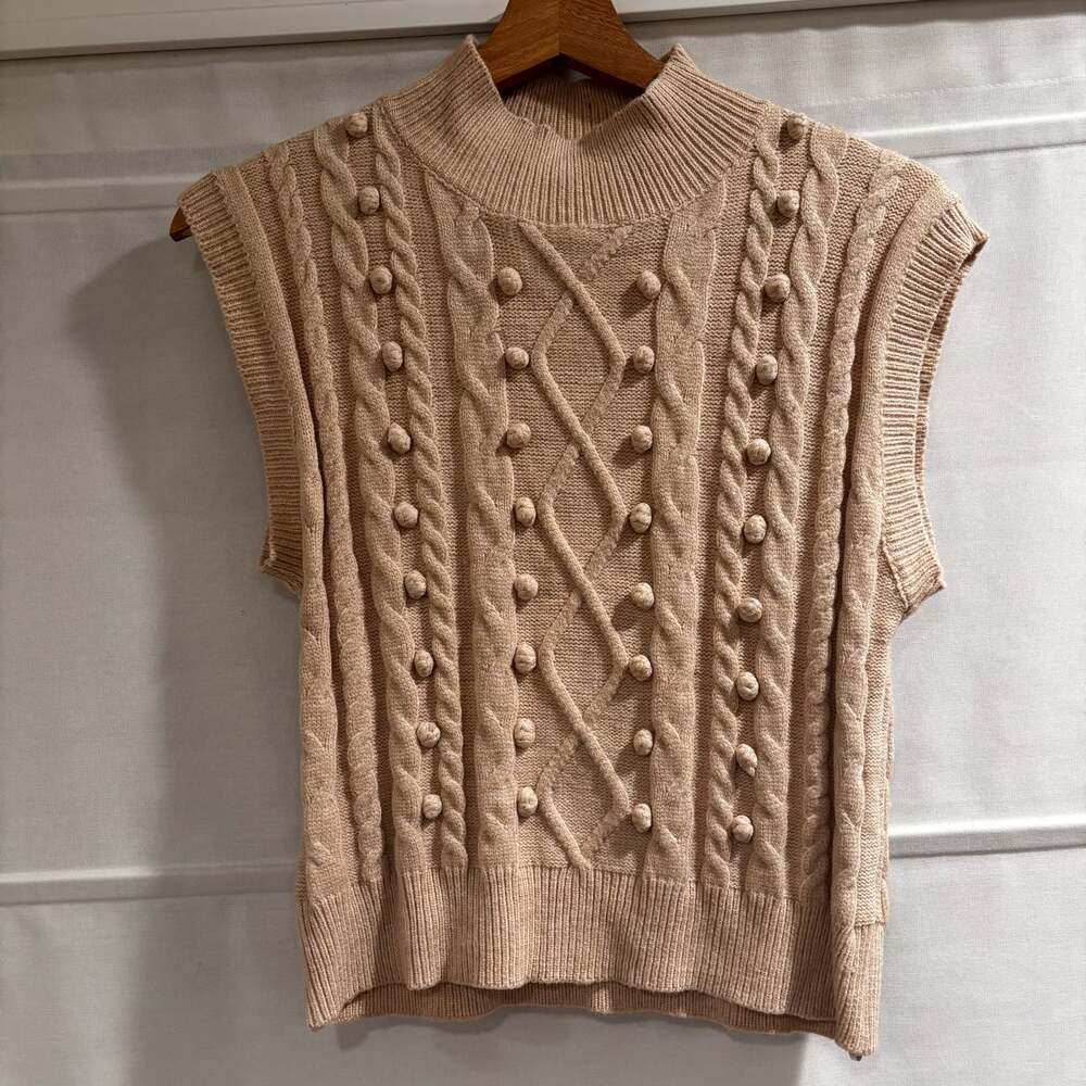 Debut Womens Blouse Shirt Top Sz XS Sleeveless Casual Solid Soft Mock Neck
